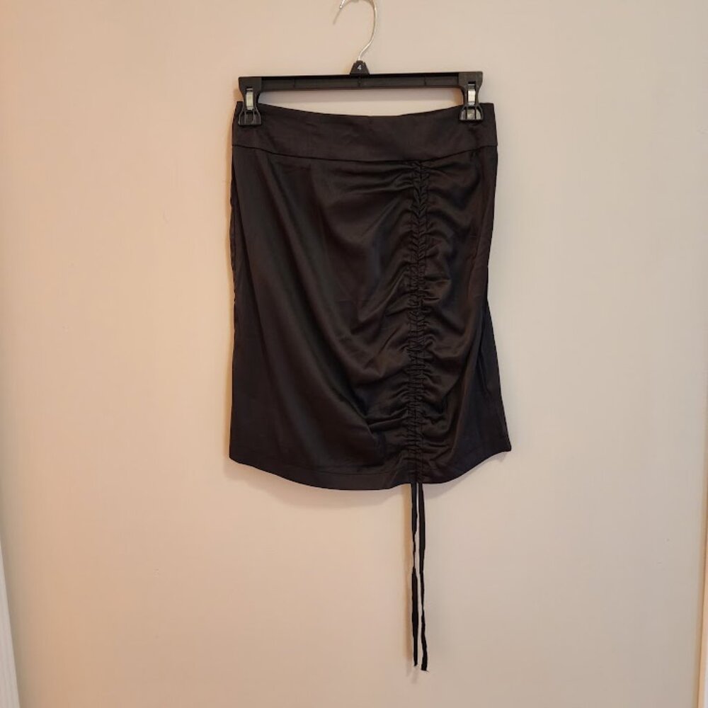 Small Black Ruched Mini Skirt
